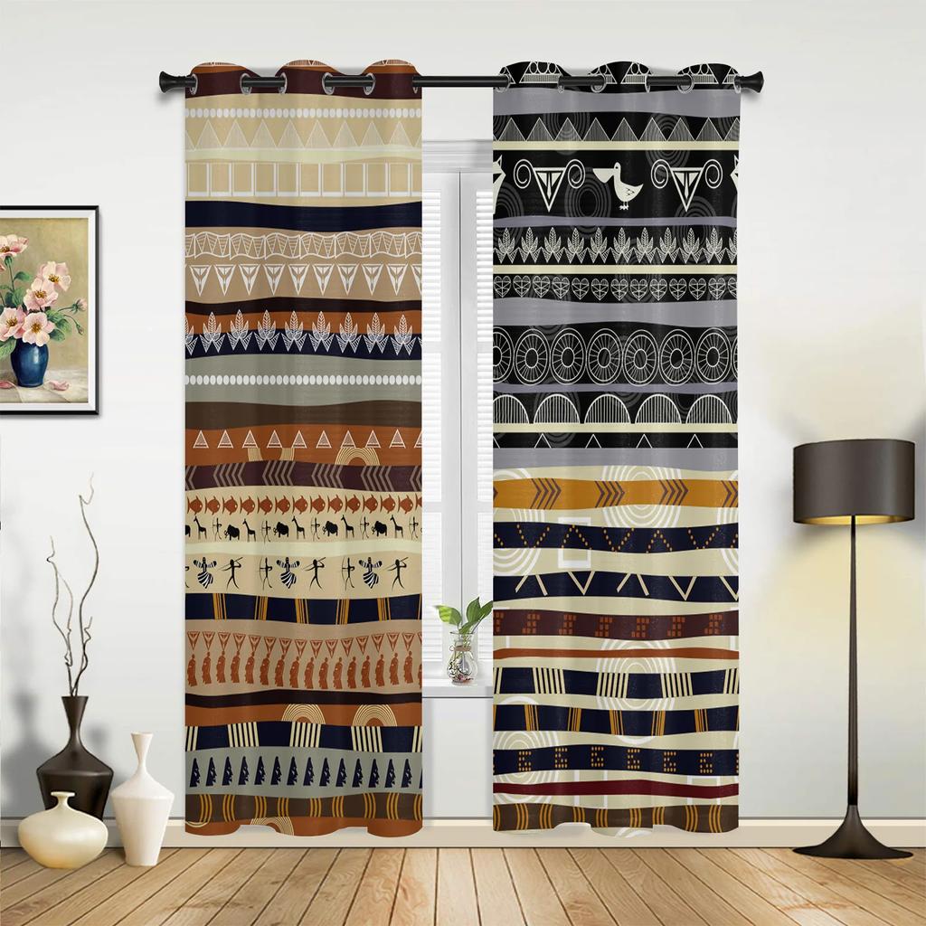 Elefantenkunst Indische Bobo-Stil Vorhänge für Schlafzimmer Wohnzimmer Vorhänge Küche Kinderzimmer Fenstergardine Moderne Heimdekoration
