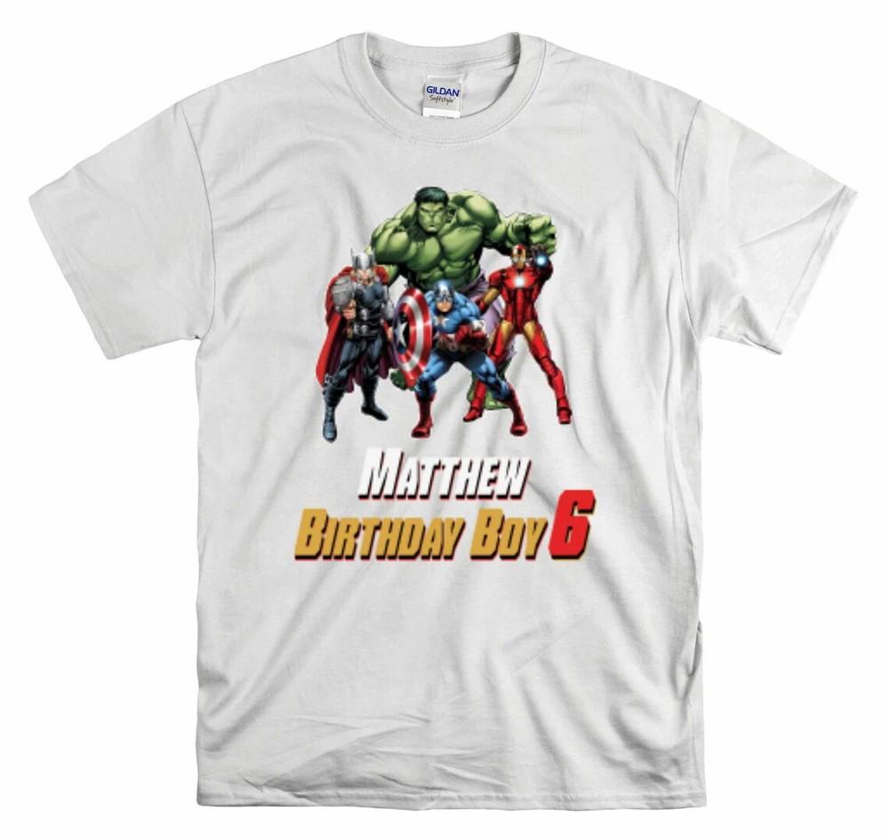 

Avengers Spider-man Iron Man Superhero T Shirt Personalized Custom Name C4 4XL