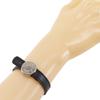 HERMES serie looping Bracelet Black / orange/Silver leather 15.1g Women Used