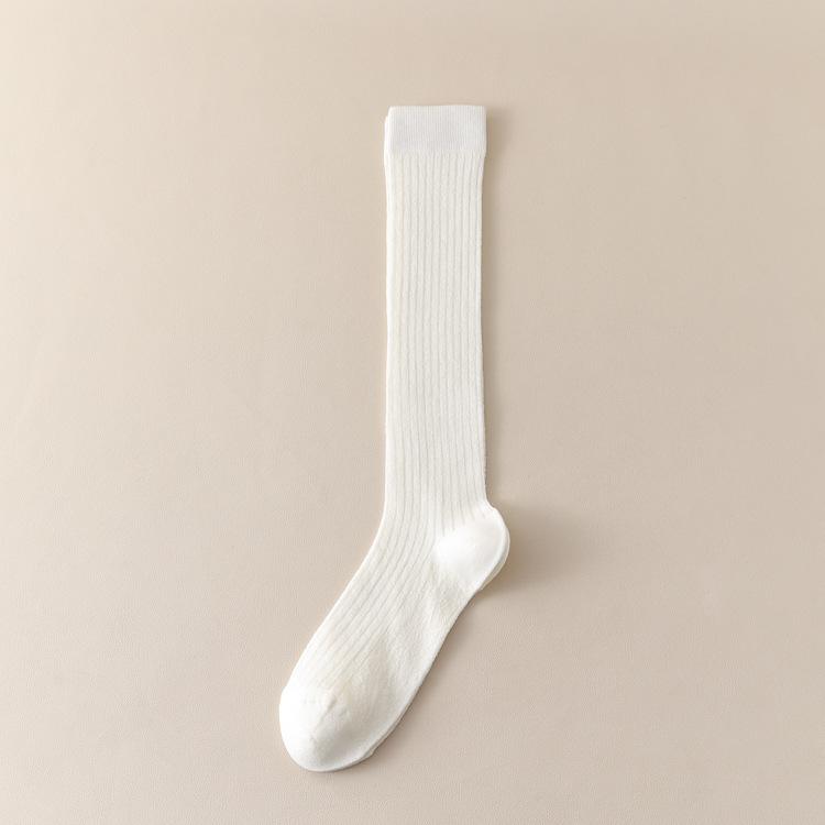 

Ажурные гольфы до икр для женщин, однотонные летние и осенние дышащие сетчатые носки до колена из гребенного хлопка, носки с длинным паголенком 1 pair бежевый