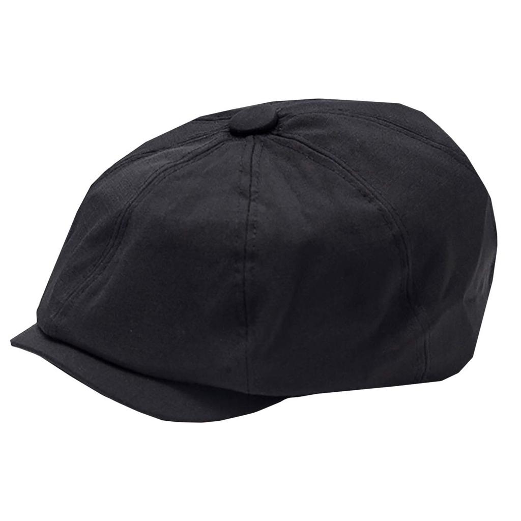 WHITE FANG Plain Cap Newsboy Cap Stylish Simple Cute Short Brim CA459 Women's (01 Black)
