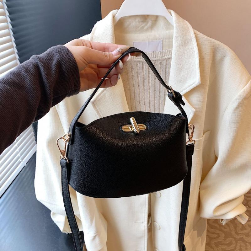 

Spring new small fresh simple solid color handbag bag temperament casual messenger women s bag чорний