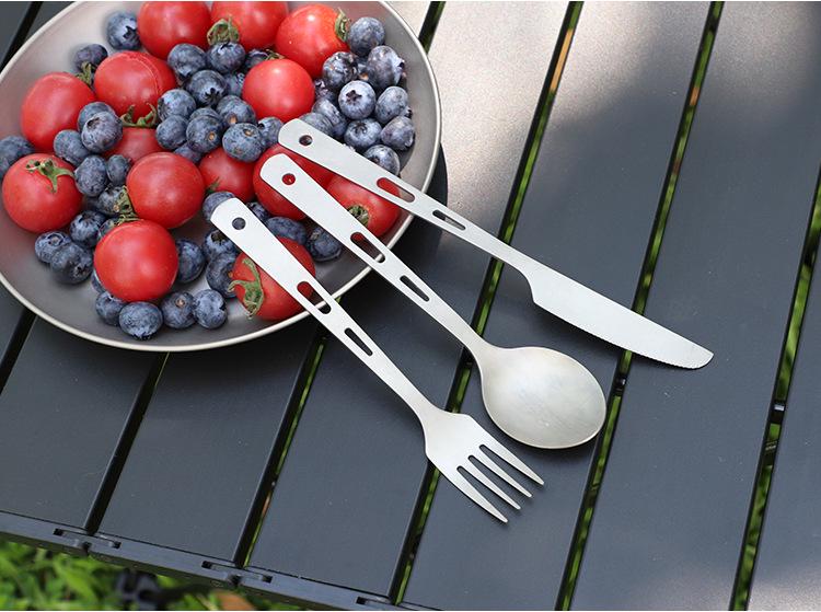 4-Piece Portable Titanium Cutlery Set with Chopsticks and Storage Box for Camping