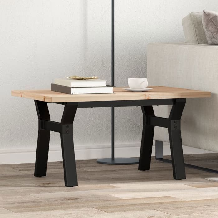 VidaXL Table Basse Cadre en Y, Table d'Appoint, Bout de Canapé, Meuble de Salon Salle de Séjour, 80x50x40,5cm Bois de Pin 3282772