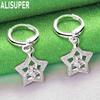 925 Sterling Silver Openwork Five-Pointed Star And Flower Earrings - Fashion Gift Jewelry