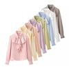 Kaslead New Women Clothes Western Style Fashion Silk Satin Texture Frill Long Sleeve Shirts