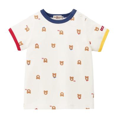 MIKI HOUSE HOT BISCUITS Kurzarm-T-Shirt, Jungen und Mädchen, Weiß, 80cm, 72-5201-492