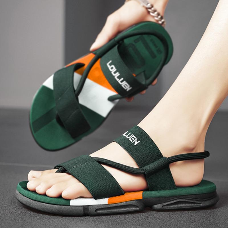 Fashion PVC Men's Sandals Men Slippers Outdoor Beach Casual Shoes Indoor Anti Slip Open-Toe Sandals Flat Sandals 2024 Chaussure Homme