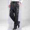 Men's PU Leather Pants - Oil & Waterproof, Loose Fit, Plus Size, Ideal for Work, Driving, Delivery, and Riding during Autumn/Winter.
