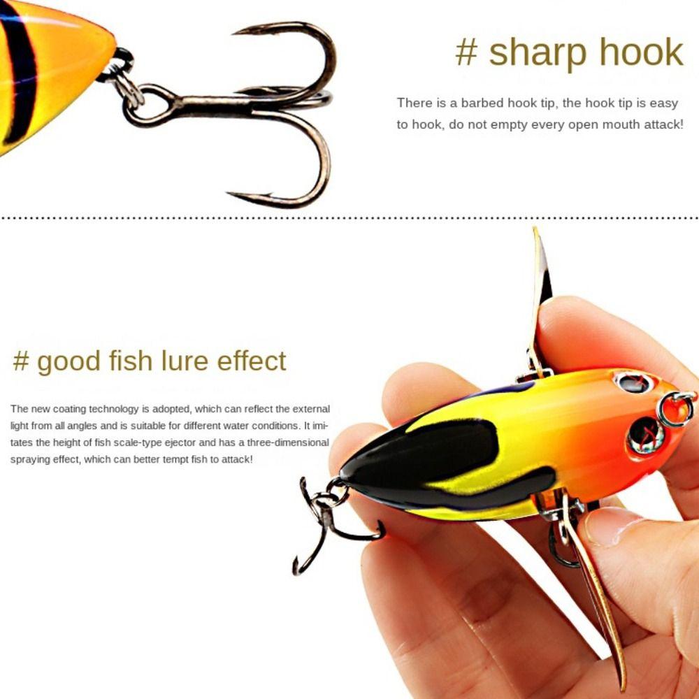 Appât de pêche réaliste en forme d'abeille avec deux leurres cuillère en métal Bee Crankbait pour eau douce