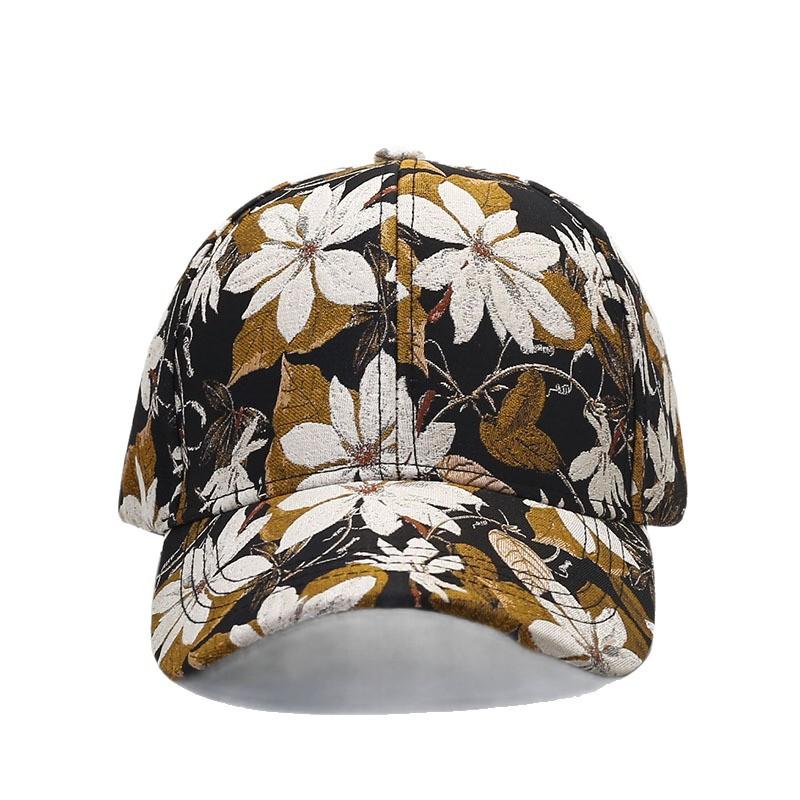 Casual Fashion Floral Cloth Baseball Cap Women's Spring and Autumn Versatile Foreign Style Sunshade Cap Hat