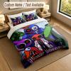Custom Name Text Bedding 3Pcs Set,Rainbow Friends 1 Duvet Cover 2 Pillowcases Soft Bed Linen For Gift