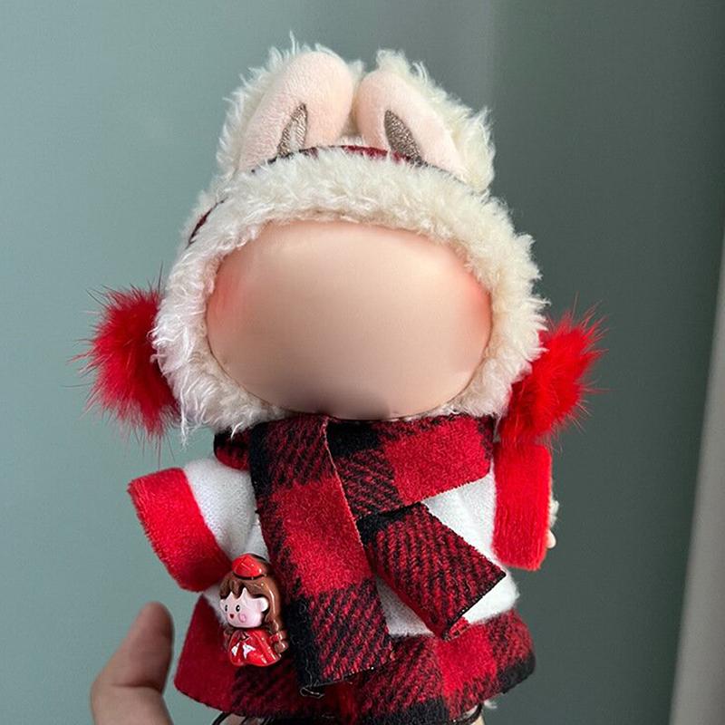 

Комплект одежды для плюшевых игрушек 17 см, плюшевый виниловый Labubu, стильная одежда, спортивный костюм для отдыха, аксессуары для одежды Labubu