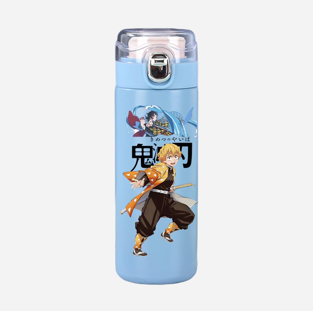 Cană Termos Imprimată Anime Demon Slayer Sticlă de Apă Portabilă din Oțel Inoxidabil Etanșă Camping Cană de Apă 400 ml Cadou