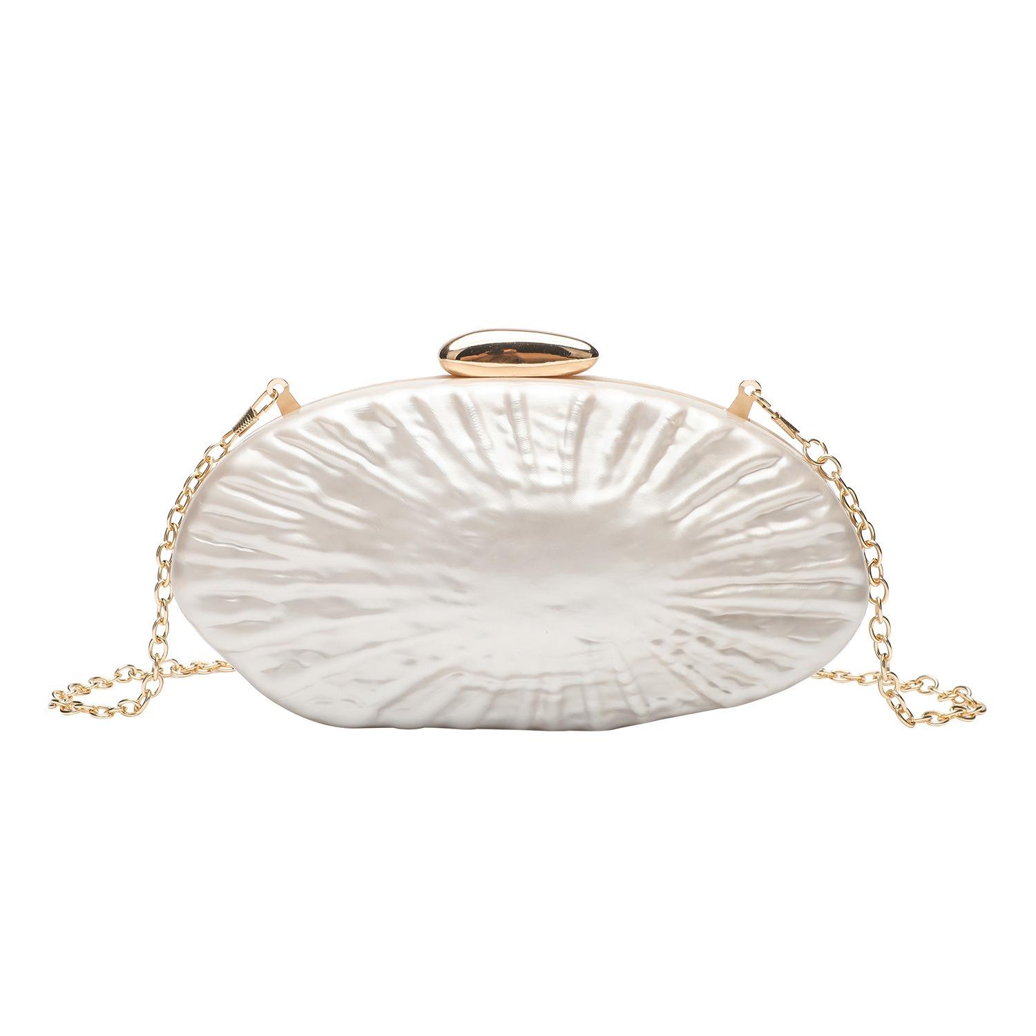 

Luxury Shell Pearl Acrylic Box Clutches Evening Bag For Women Wedding Party Long Chain Mini Clutch Purse Bag 23x12x3cm