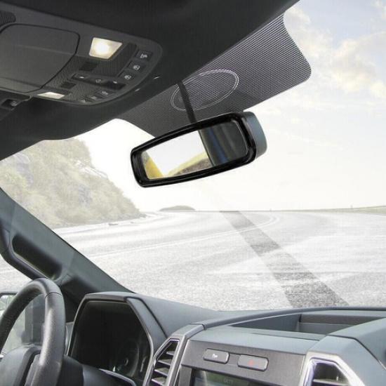 Car Console Rearview Mirror Frame Trim 1* For Ford F-150 2015- Bright Black