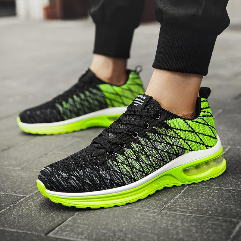 

2025 Spring Men s Flyknit Lightweight Breathable Running Shoes - Plus Size Available 43 зелений/чорний