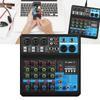 Sound Mixing Station Small 5 Way Live Recording DJ Sound Card Console Mixer USB Bluetooth Digital Effector EU Plug