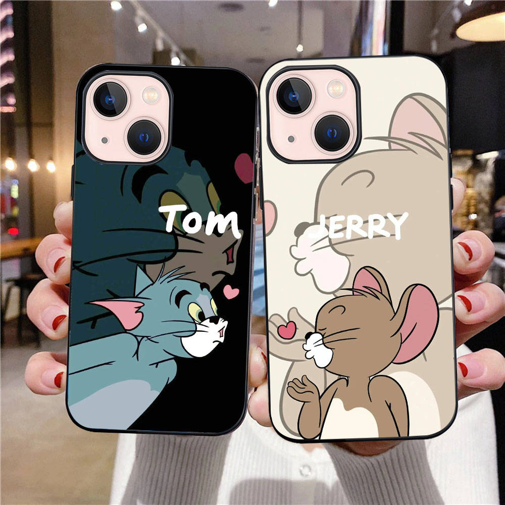 B-72 Cat and Mouse  Black Case for Redmi 10A 10C 12C 13C 9A 9C 9T A3X Note 10 9 9S 10S iPhone 11 12 13 14 15 16 X XS Pro Max Mini 7 8 Plus XR