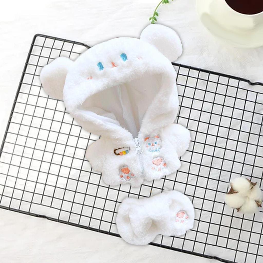 Doll Outfits, Zipper Coat Pants Set, Plush Doll Clothes Doll Dress up for 20 cm Plush Doll