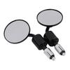 1 Pair 7 8  Round Handlebar Bar End Rear View Mirrors Motorcycle Motorbike Sidemirror Black