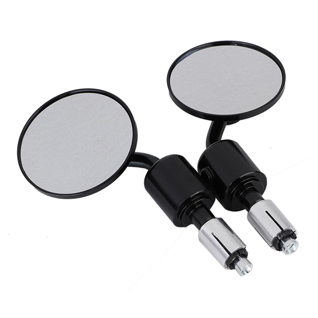 1 Pair 7 8  Round Handlebar Bar End Rear View Mirrors Motorcycle Motorbike Sidemirror Black