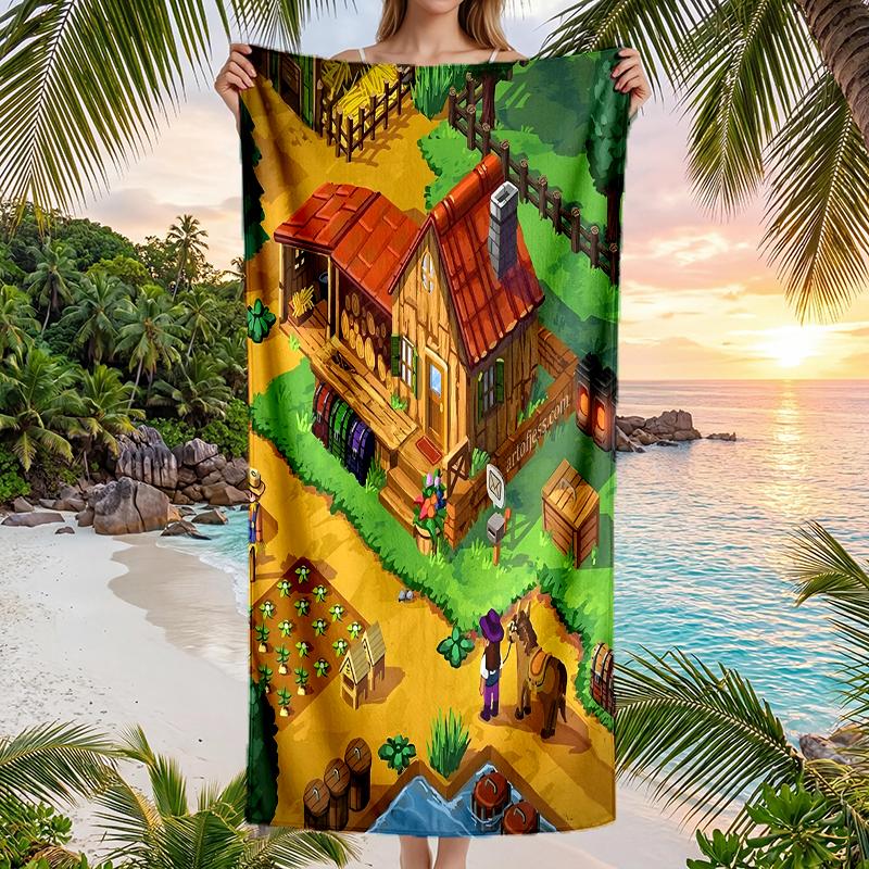 Stardew Valley Fashion Beach Towel: Ideal for Summer Adventures Soft, absorbent and quick drying suitable for swimming and bathing
