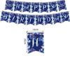 Décorations de Fête d'Anniversaire Bleues et Argentées Ensemble de Vaisselle de Fête Bleue Assiettes Serviettes Ballon pour Hommes Femmes Fournitures de Fête d'Anniversaire