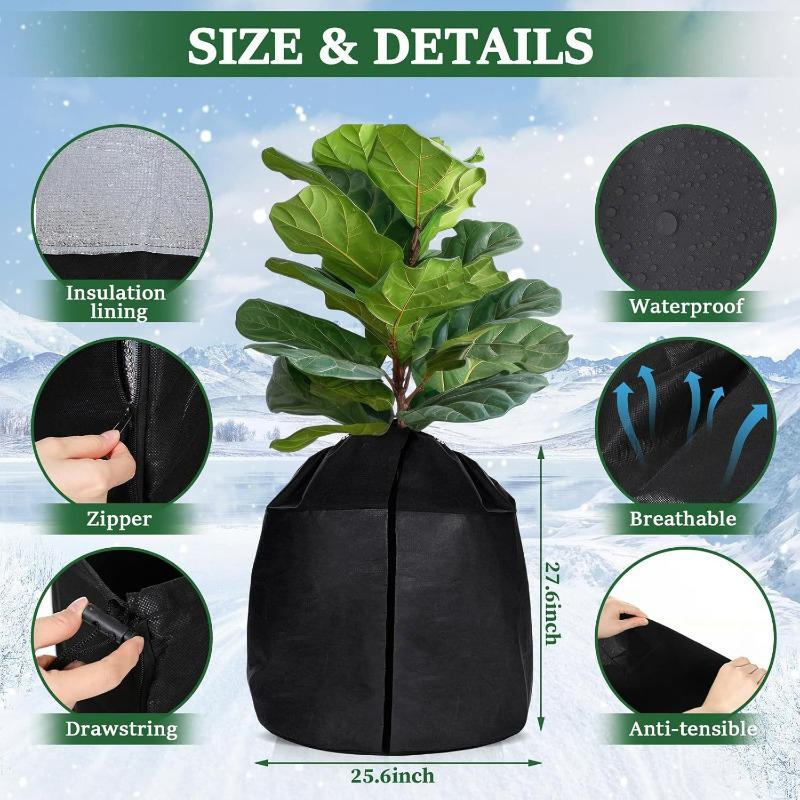 Winter Potted Plant Protection With Bag Zipper Pull Rope For Fruit Tree Flower Pots Frost Resistant Durable Protective Cover