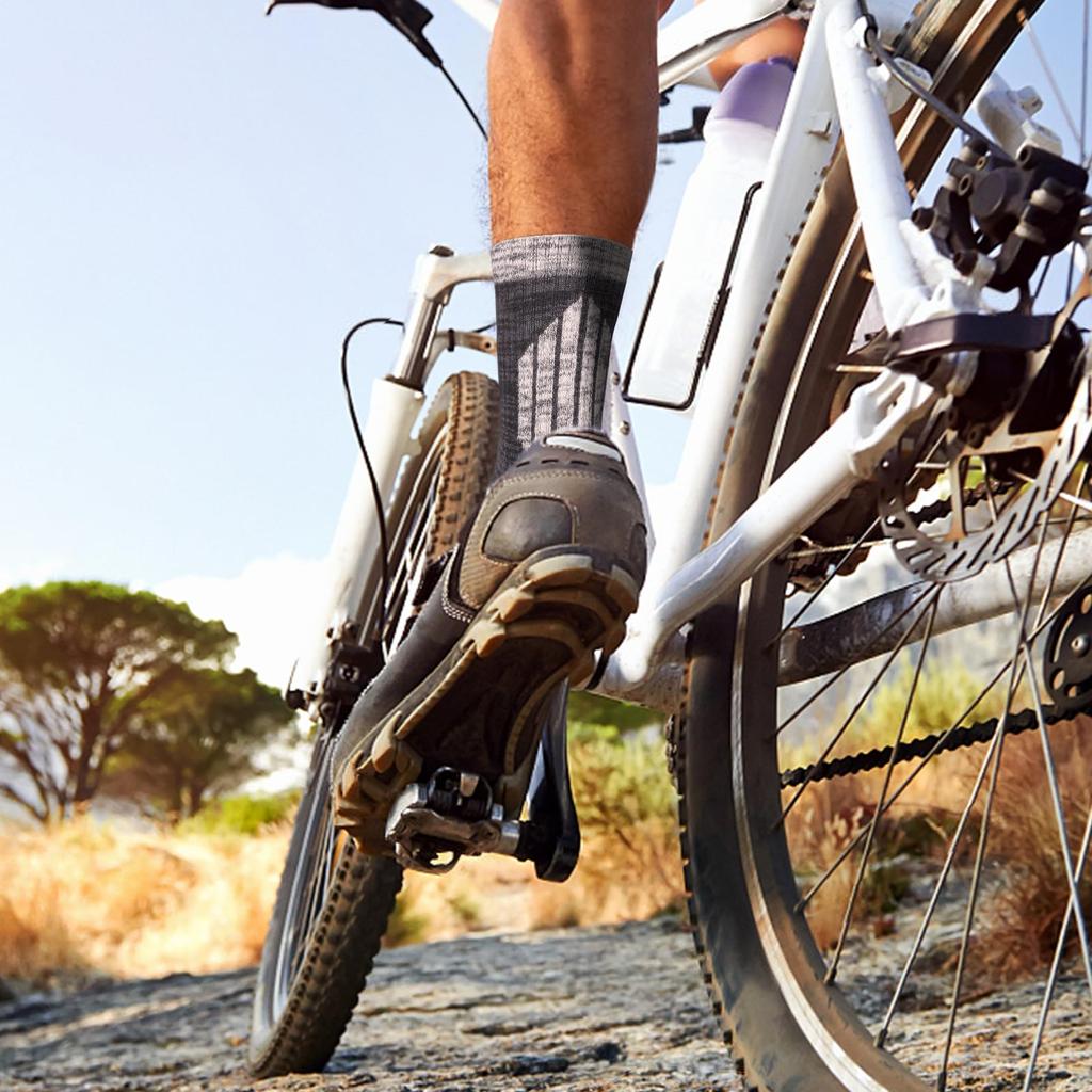 [YUEDGE] Chaussettes de sport pour hommes, chaussettes de travail épaisses, durables, chaussettes d'escalade, robustes, résistantes aux déchirures, renforcées, rembourrées, coton de haute qualité, 25-27 cm,