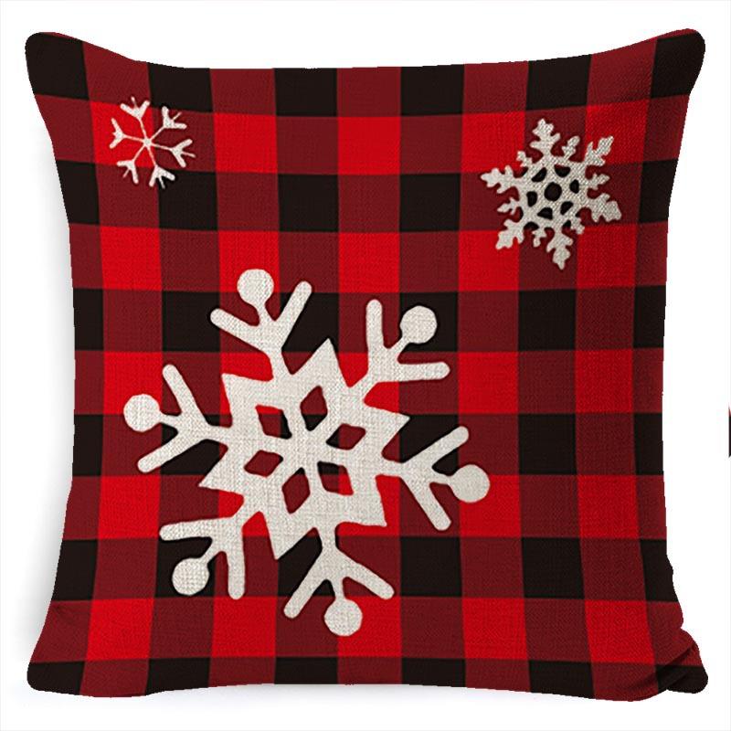 New Christmas Pillowcase Cushion Car Waist Protector Bedside Pillowcase Christmas Linen Pillowcase