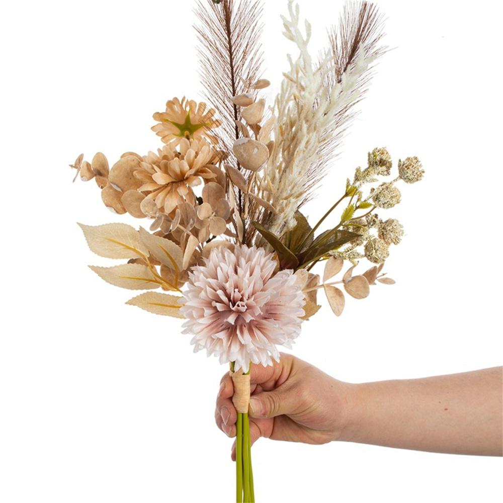 Silk Chrysanthemum Bouquet Silk Artificial Floral Arrangement Artificial Flowers Vibrant Reed Decorative Flowers For Home Diy