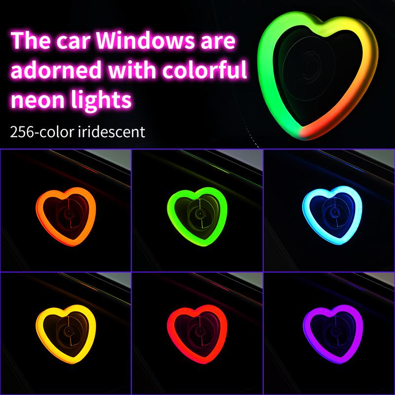 Car Ambient Light Auto Interior Ambient Heart Shaped LED Strip Light Decoration Atmosphere Lamp By APP Control Decorative Lamps