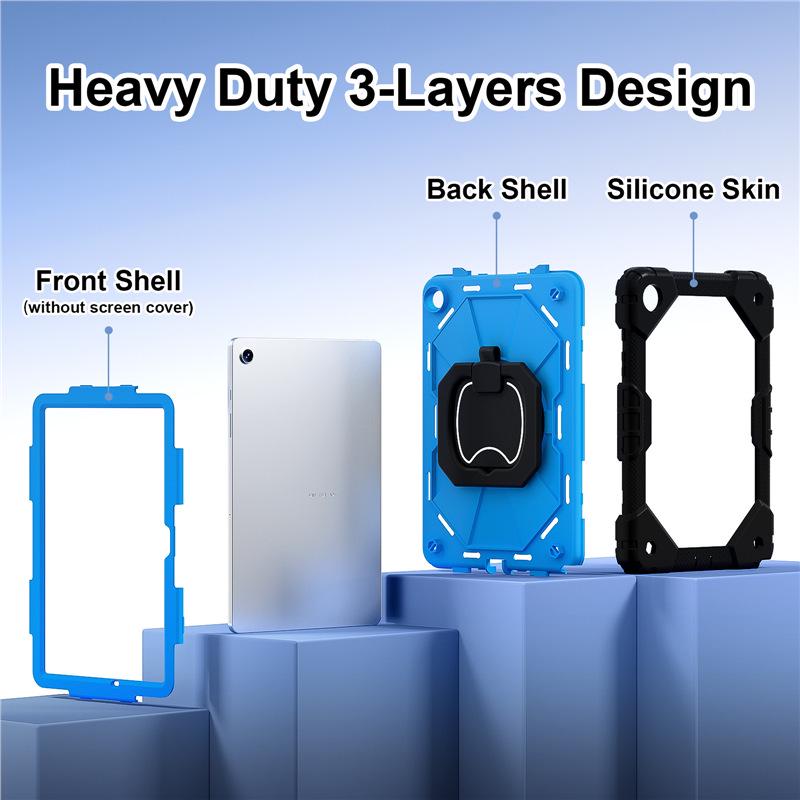 Samsung A11 11-Inch Tablet Case: Rotating, Color Block, Anti-Fall Protective Shell