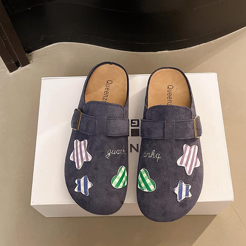 

Birkenstock shoes bag head half slippers women s summer wear 2025 new student lazy one pedal women s shoes thick-soled cool slippers 40