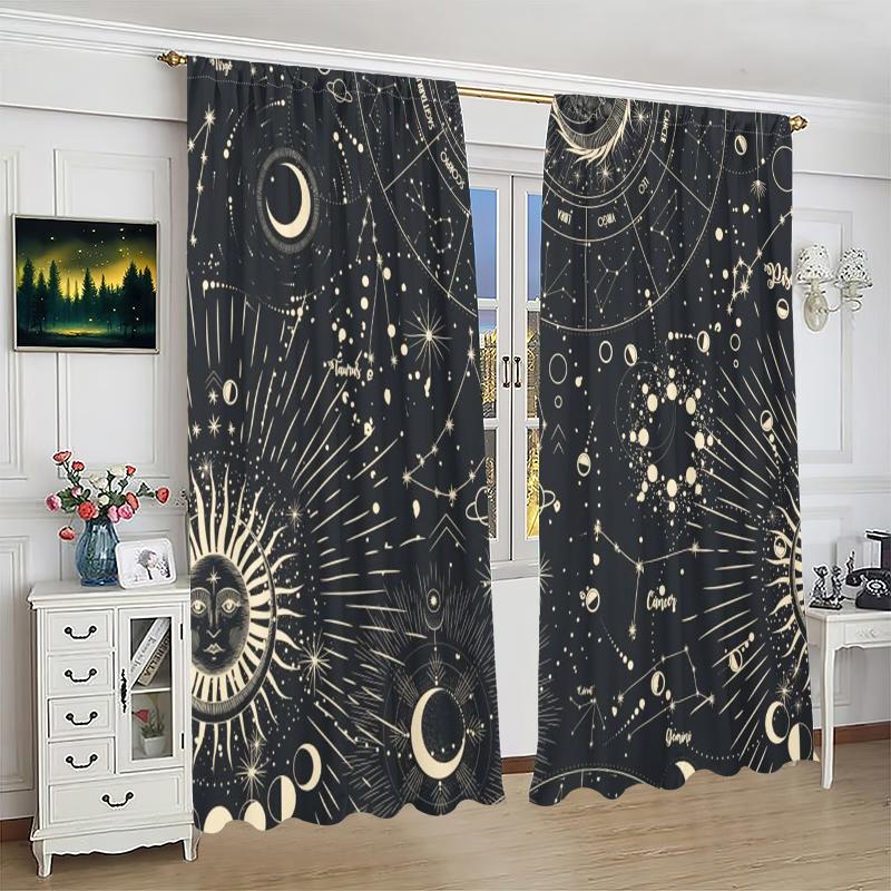 Selling 100,000 - Ecliptic Constellation Environmental Protection Polyester Printed Curtain Limited Time Special + Gift Combinat