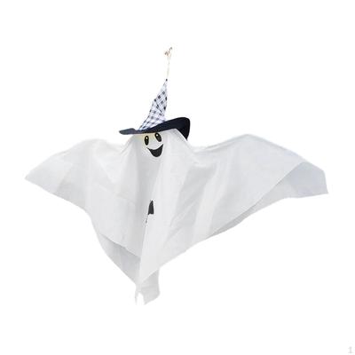 Cute White Halloween Frill Ornament Hanging Decoration with Hats for Festival