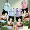 1PC Two Tone Cat Closeup 750ml Color Plastic Sports Water Bottle Leakproof Flip Straw Lid Suitable for Sports Office Home Use