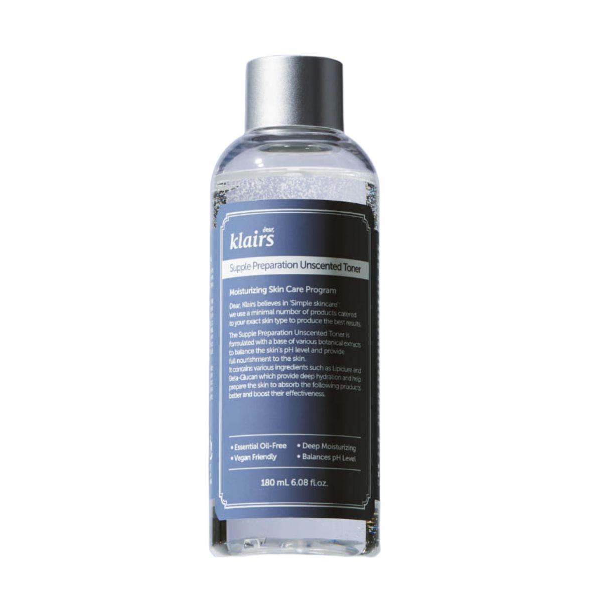 Dear, Klairs Supple Preparation Unscented Toner Deep Hydration pH Balancing 180ml