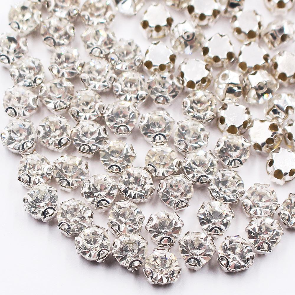 SS16-SS40 2D 3D Krallen-Näh-Strasssteine, glänzende Kristalle, Glasperlen, Steine, Strass zum Aufnähen für Kleidungsdekorations-Edelsteine