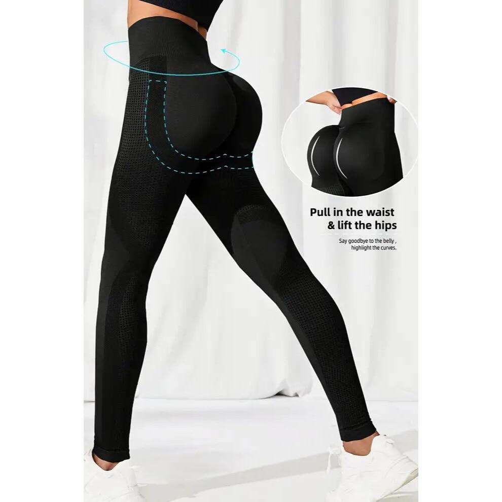 High Waist Push Up Shapewear Leggings Black Tummy Control Yoga Pants Women