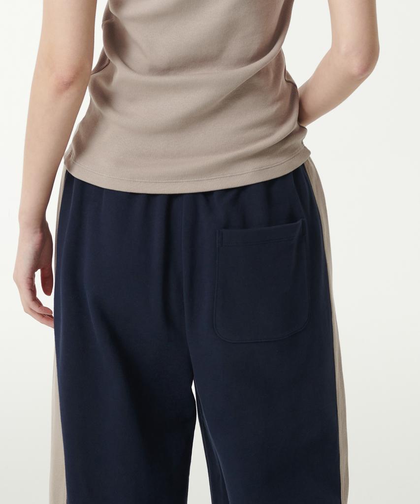MUSINSA STANDARD WOMAN Women'S Side Panel Lounge Sweatpants [Navy/Grayish Beige]