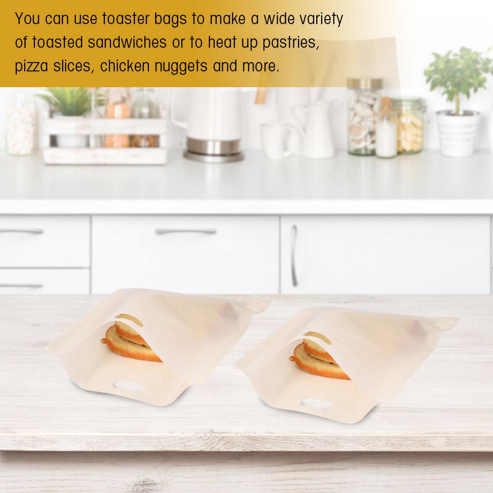Wiederverwendbare Antihaftbeschichtete Mikrowellen-Heizbeutel aus Fiberglas für Gebäck, Toaster, Sandwiches (17 * 19cm)