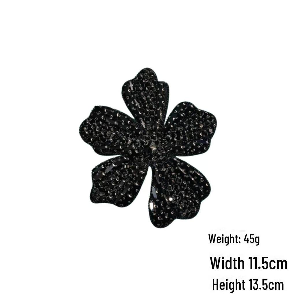 Elegant Bow & Diamond Chain Skirt with Embroidered Patch Accessory