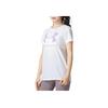Under Armour Logo Comfort Breathable Round Neck Short Sleeve T-Shirt Women Tops White 1356305-108
