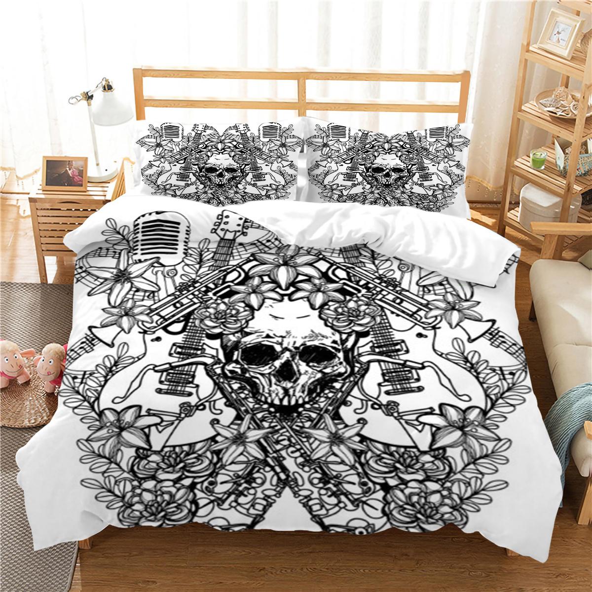 

Чехол для постельного белья с рисунком черепа, пододеяльник с принтом черепа, комплект пододеяльников из микрофибры для мальчиков-подростков, комплект постельного белья одного размера, двойного размера EU Single 135x200cm