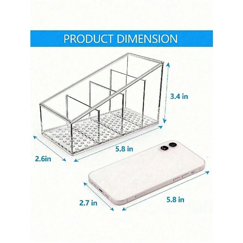 1PC Transparent Remote Control Holder - Desktop TV Remote Organizer Stand With Anti-Slip Base, Universal Remote Storage Box