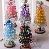 Miniature Christmas Tree Figurine Decorations Soft Plush Fabric Holiday Ornament For Indoor Home Decors And Gift Exchange