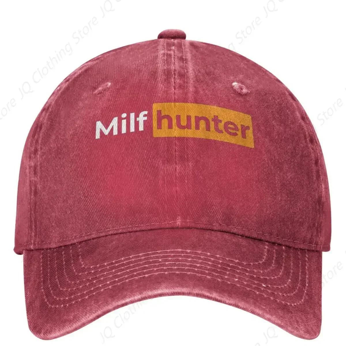 Cool And Funny Tagline Casual Baseball Cap Summer Milf hunter Trucker Hat Hot Sale Hunting Camping Hats Caps Adjustable