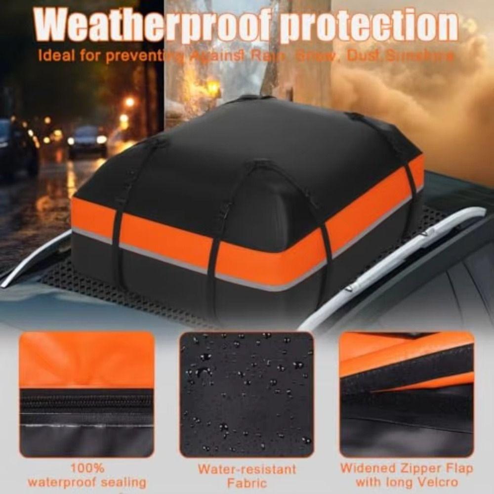 Wear-resistant Roof Cargo Rack 420D Oxford Cloth Roof Luggage Bag Adjustable Roof Box  Camping